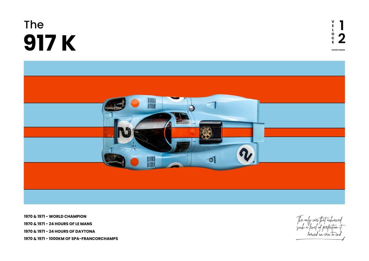 Affiche murale archive automobile 917K — Poster Veloce