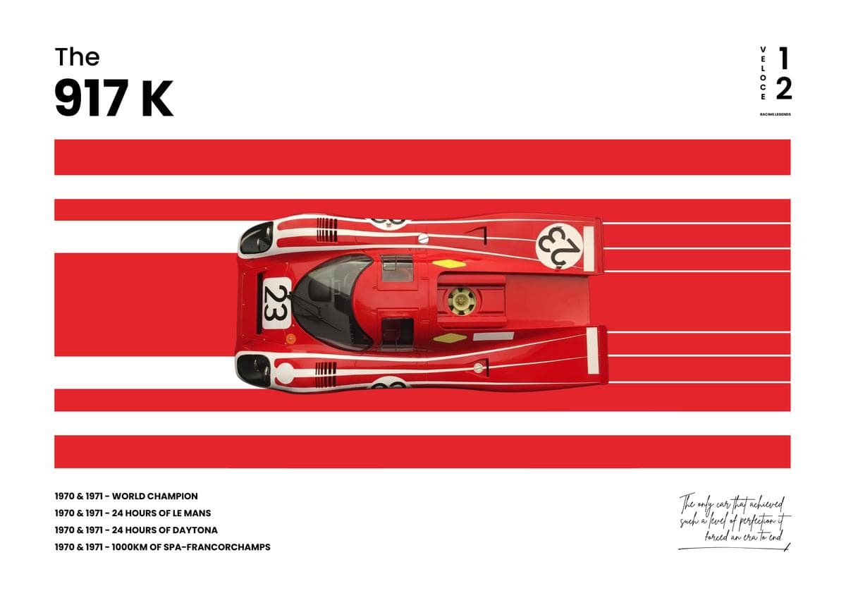 Affiche murale archive automobile 917K — Poster Veloce