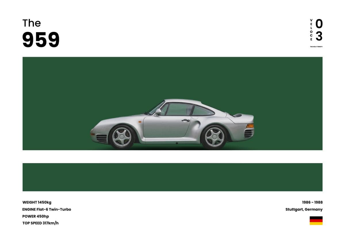 Affiche murale archive automobile 959 — Poster Veloce