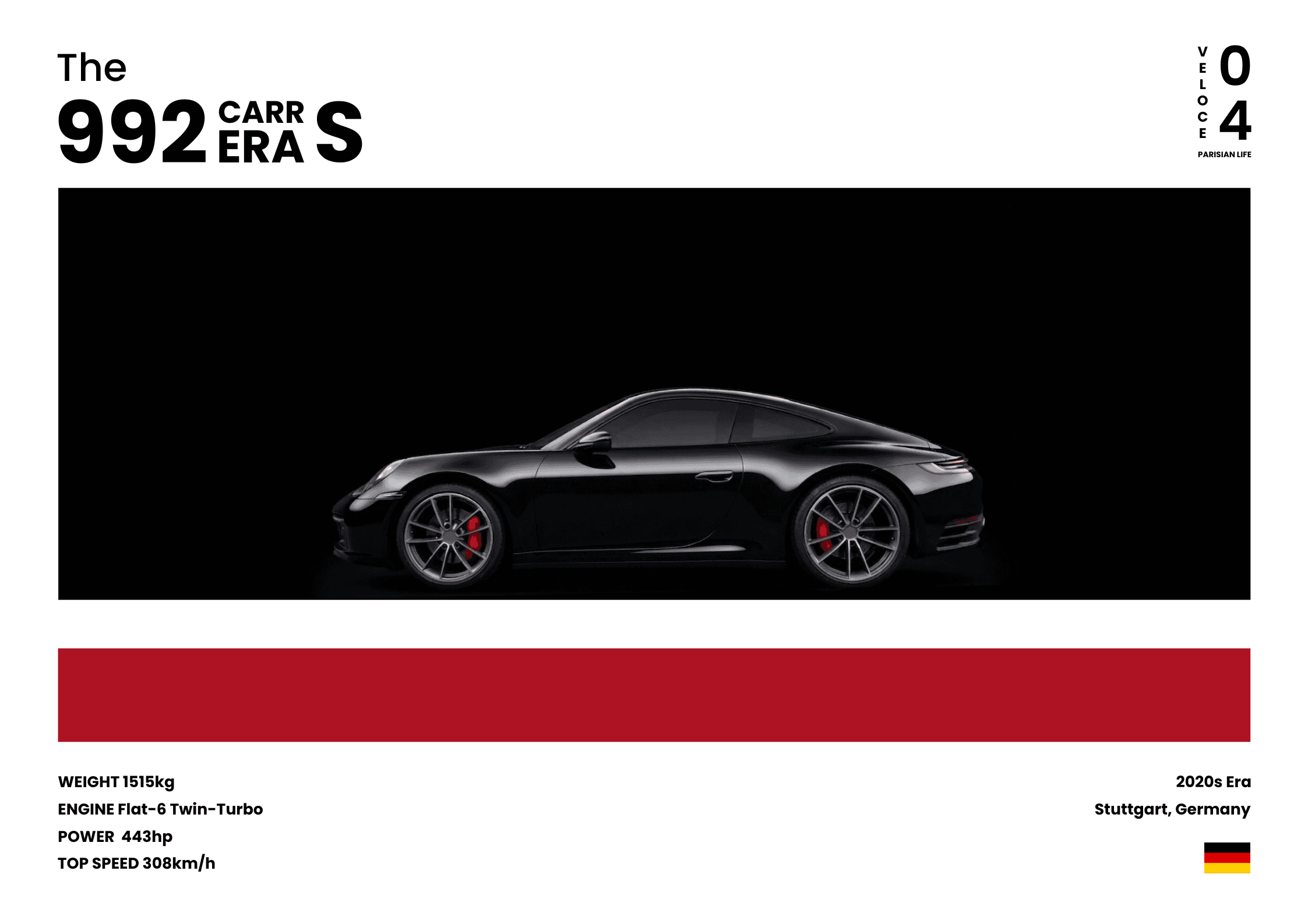 Affiche murale archive automobile 992 Carrera S — Poster Veloce