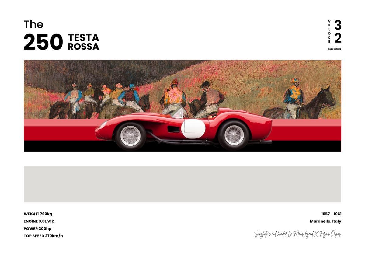 Affiche murale archive automobile 250 Testa Rossa "Edgar Degas" — Poster Veloce